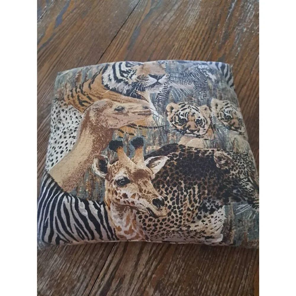 Leopard Zebra Bear Giraffe Tiger Accent Throw Pillow 15x15